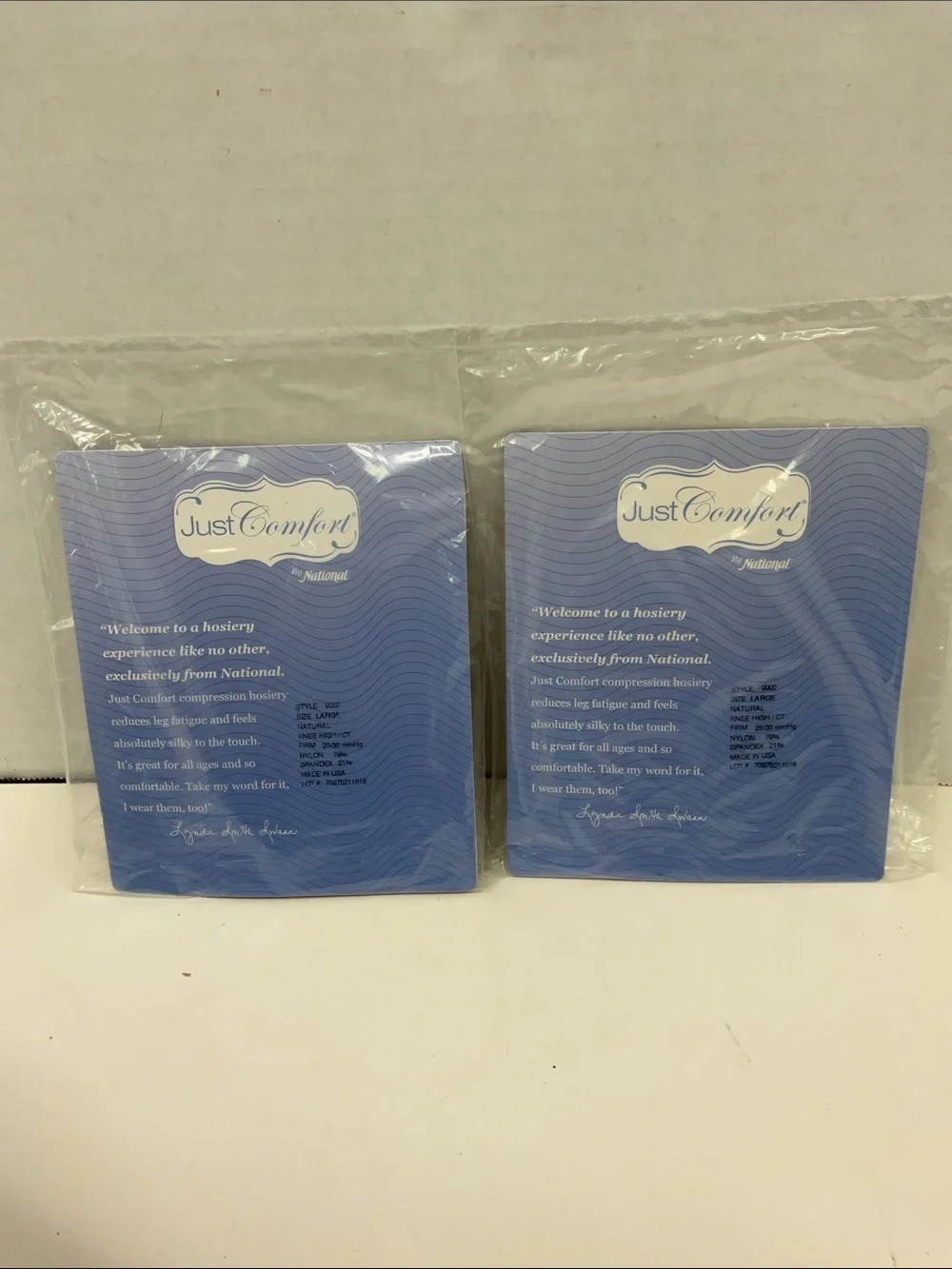 Vintage Just Comfort firm compression knee high Large two packs